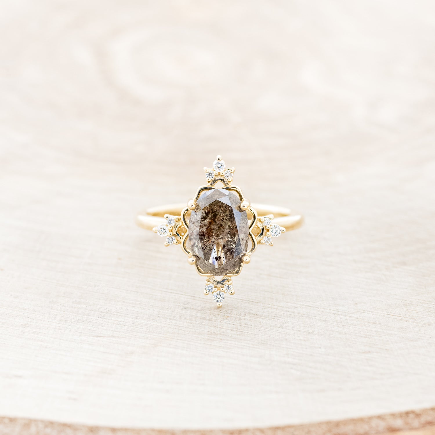 "TREVA" - ENGAGEMENT RING WITH DIAMOND ACCENTS - MOUNTING ONLY - SELECT YOUR OWN STONE-10