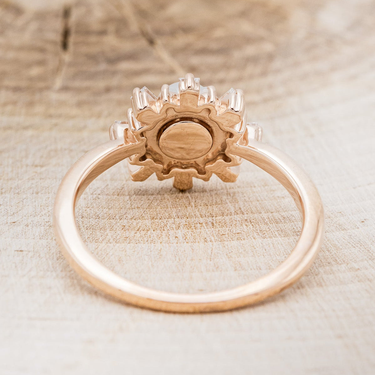 "DOROTHEA" - WHITE AKOYA PEARL ENGAGEMENT RING WITH DIAMOND & OPAL ACCENTS-12