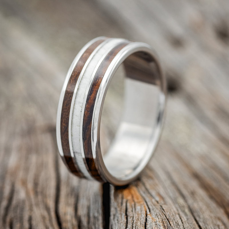 "RIO" - ELK ANTLER & IRONWOOD WEDDING BAND - READY TO SHIP-1