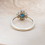 "HALLEY" - ROUND CUT LAB-GROWN ALEXANDRITE ENGAGEMENT RING WITH A DIAMOND HALO