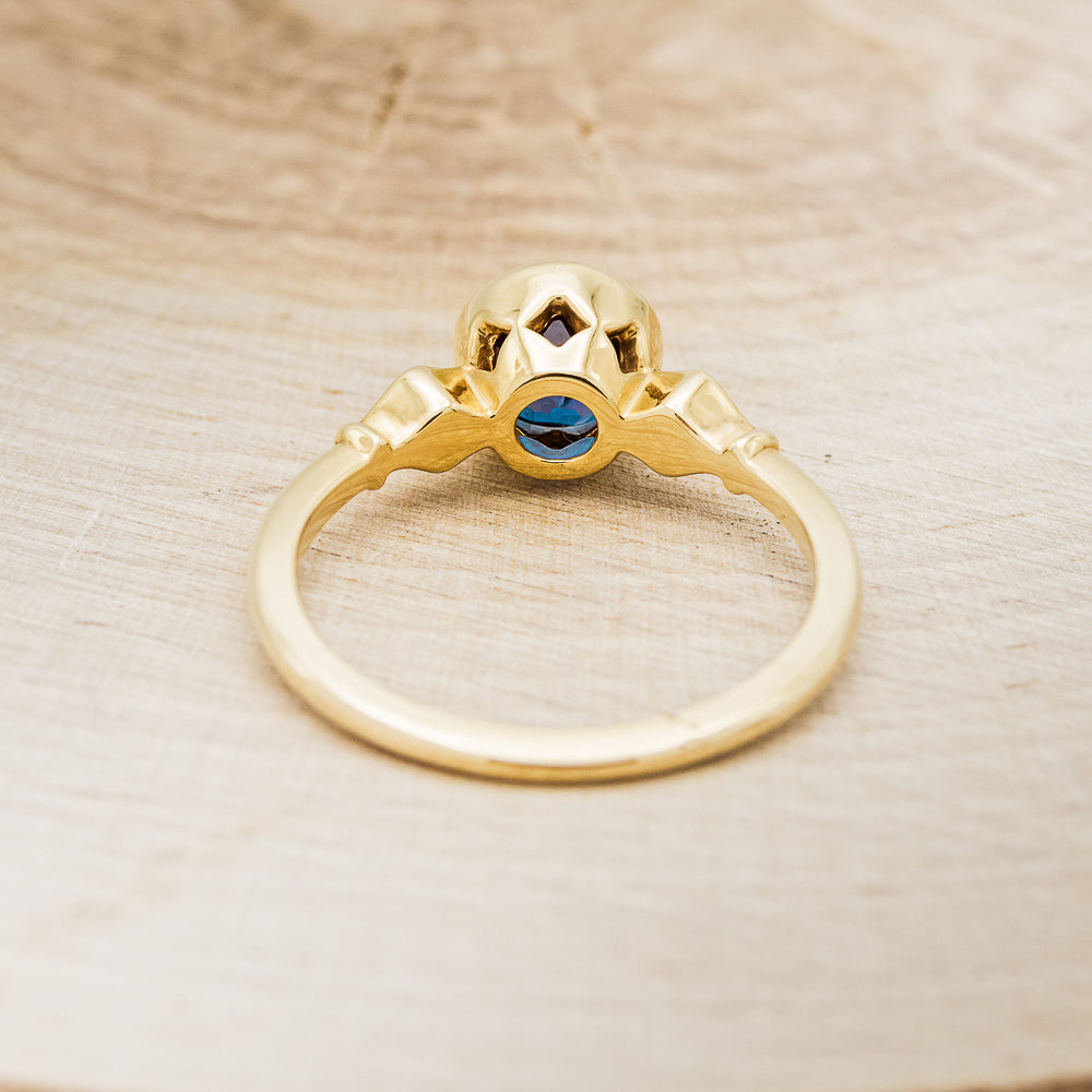 ROUND CUT LAB-GROWN ALEXANDRITE ENGAGEMENT RING WITH DIAMOND ACCENTS-6