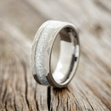 "APOLLO" - FACETED TUNGSTEN WEDDING BAND WITH DIAMOND DUST INLAY - READY TO SHIP-1