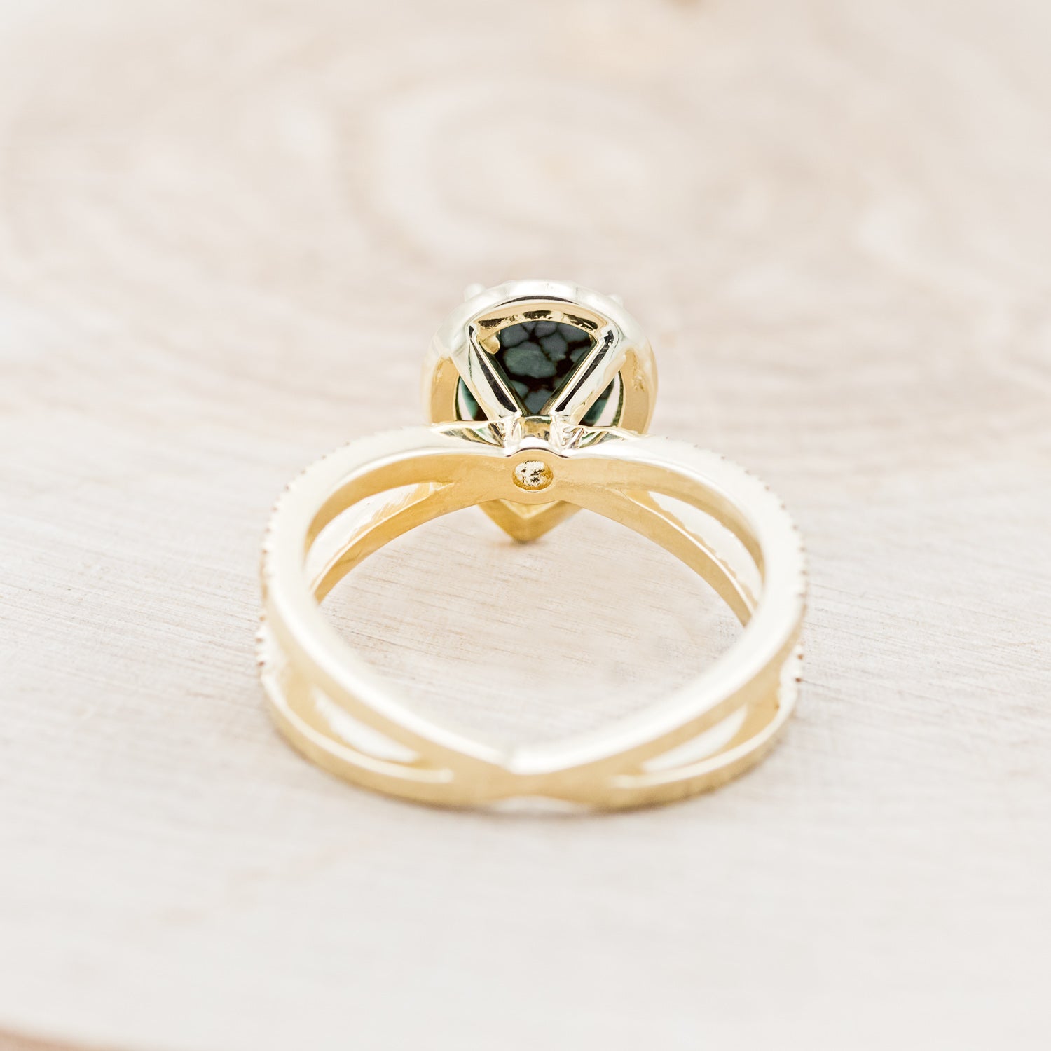 "NALA" - PEAR-SHAPED TURQUOISE ENGAGEMENT RING WITH DIAMOND HALO & ACCENTS-6