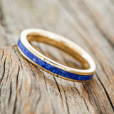 "RIO" - MATCHING SET OF MOTHER OF PEARL & LAPIS LAZULI WEDDING RINGS FEATURING 14K GOLD BANDS-5