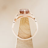 "LUCY IN THE SKY" - ROUND CUT OREGON SUNSTONE ENGAGEMENT RING WITH DIAMOND ACCENTS & FIRE AND ICE OPAL INLAYS-5