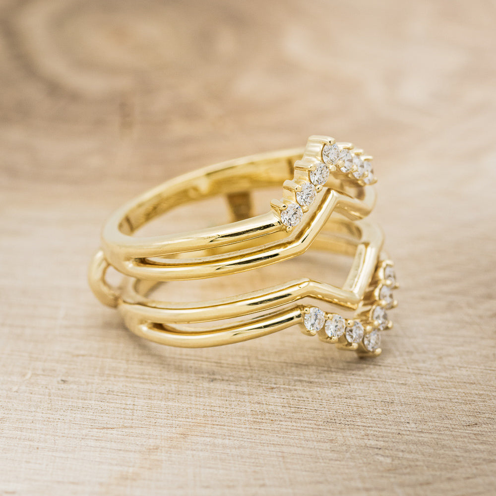14K GOLD RING GUARD WITH DIAMOND ACCENTS