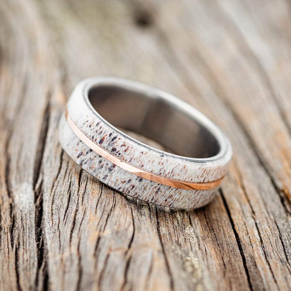 "GOLDEN"- MATCHING SET OF ELK ANTLER & 14K GOLD INLAY-4