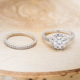 "OPHELIA" - CUSHION CUT MOISSANITE ENGAGEMENT RING WITH "STELLA" STACKING BAND-2