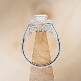 "OPHELIA" - CUSHION CUT MOISSANITE ENGAGEMENT RING WITH "STELLA" STACKING BAND-7