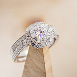 "OPHELIA" - CUSHION CUT MOISSANITE ENGAGEMENT RING WITH "STELLA" STACKING BAND-1