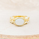 "ELORA" - OVAL OPAL ENGAGEMENT RING WITH DIAMOND ACCENTS-4