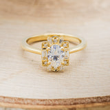 "CLEOPATRA" - OVAL MOISSANITE ENGAGEMENT RING WITH DIAMOND ACCENTS - READY TO SHIP