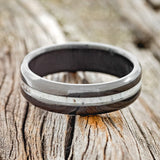 "NIRVANA" - ANTLER WEDDING BAND - BLACK ZIRCONIUM (6MM) - SIZE 6 1/2-3