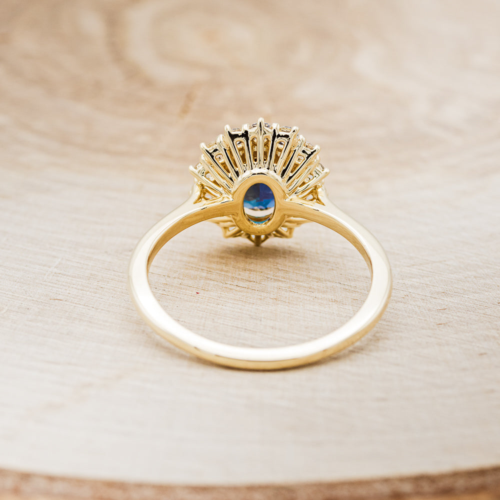 "MALINA" - OVAL LAB-GROWN ALEXANDRITE ENGAGEMENT RING WITH DIAMOND HALO-5