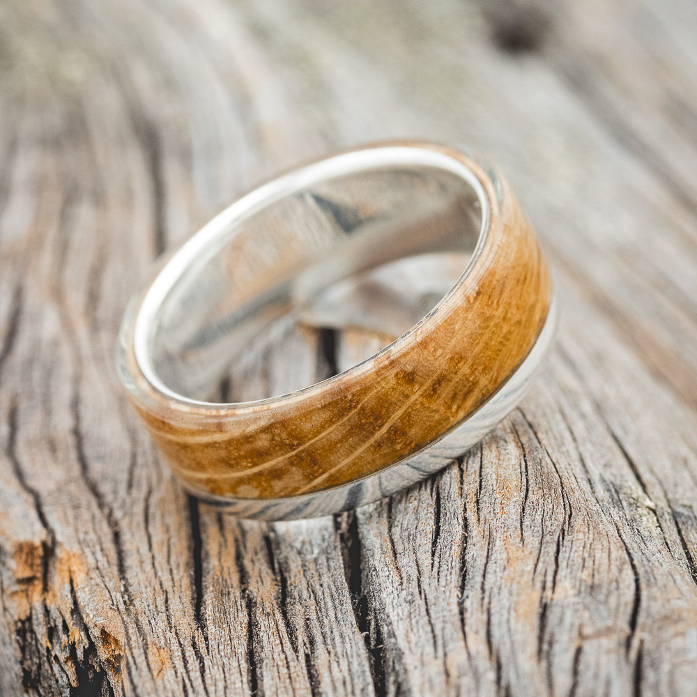 "EZRA" - WHISKEY BARREL OAK WEDDING BAND-7