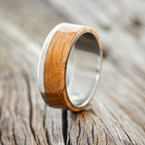 "EZRA" - WHISKEY BARREL WEDDING BAND - TITANIUM - SIZE 8 1/2-1