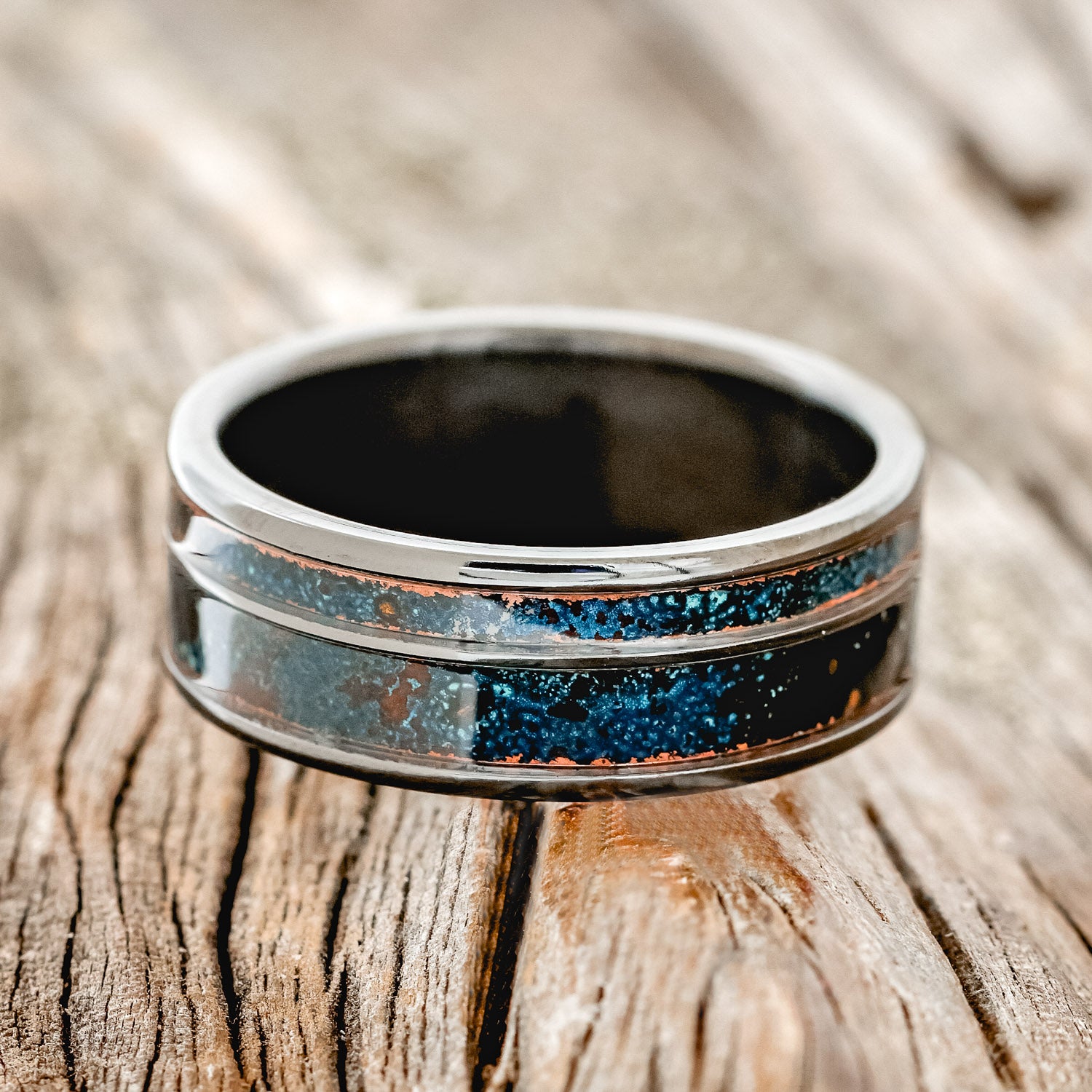 "RAPTOR" - PATINA COPPER WEDDING BAND-10