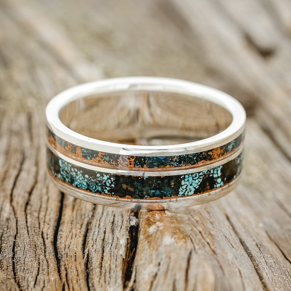 "RAPTOR" - PATINA COPPER WEDDING BAND-6