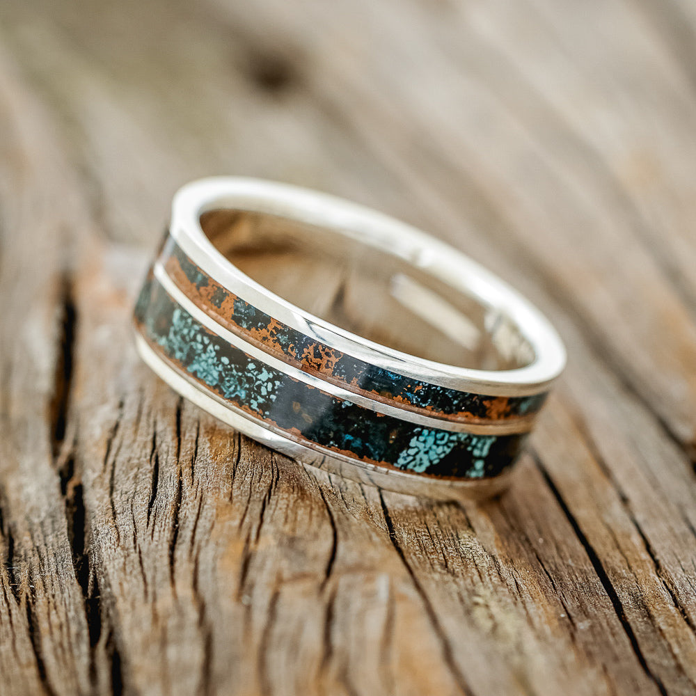"RAPTOR" - PATINA COPPER WEDDING BAND-5