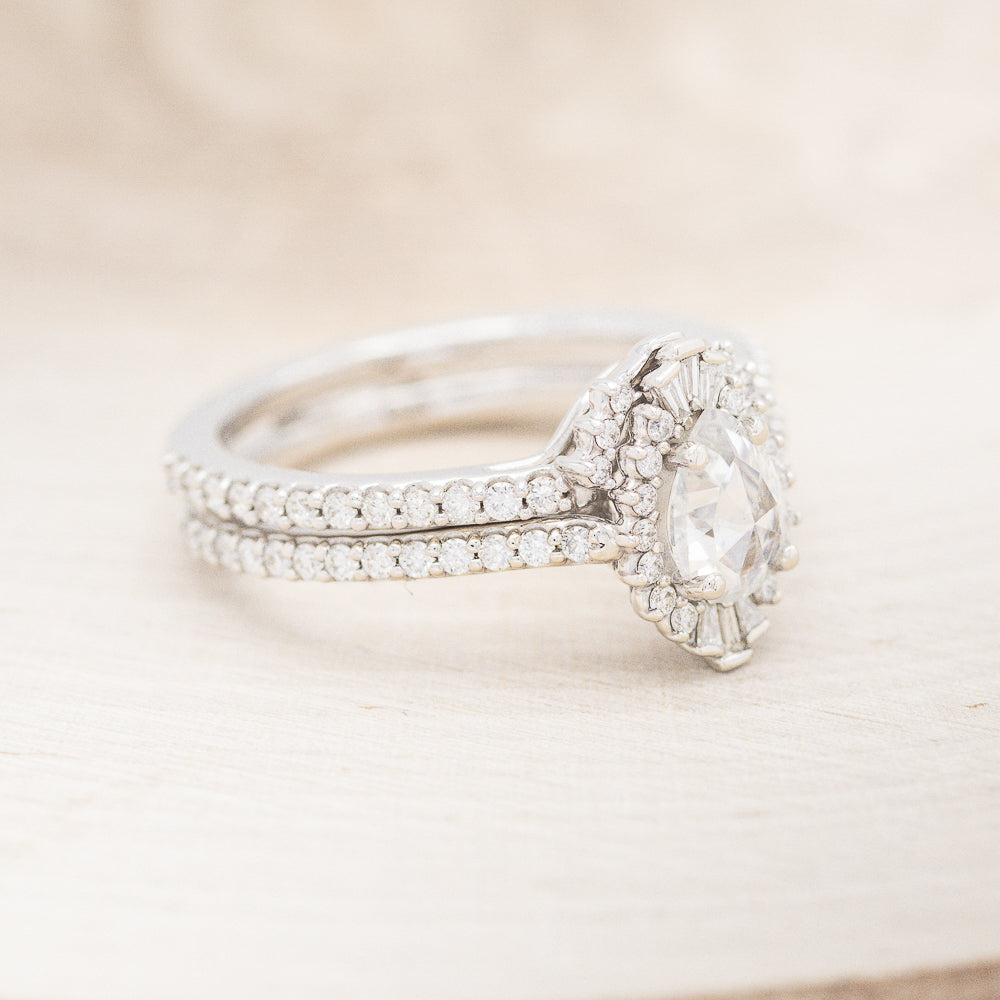 "THEIA" - PEAR-SHAPED MOISSANITE ENGAGEMENT RING WITH DIAMOND TRACER-3