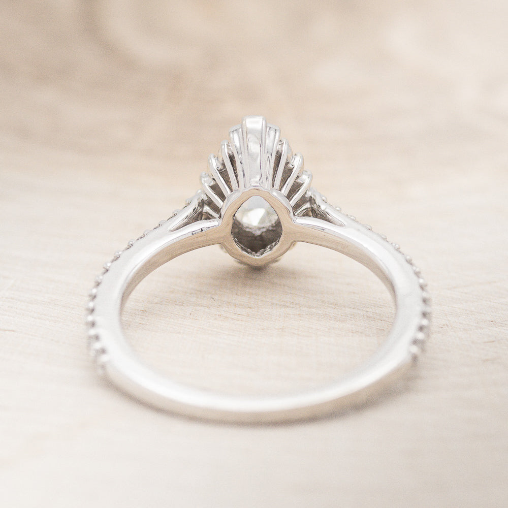 "THEIA" - PEAR-SHAPED MOISSANITE ENGAGEMENT RING WITH DIAMOND TRACER-14