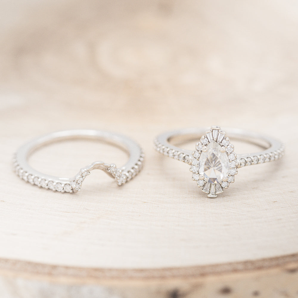 "THEIA" - PEAR-SHAPED MOISSANITE ENGAGEMENT RING WITH DIAMOND TRACER-7