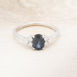 "RHEA" - OVAL LAB-GROWN ALEXANDRITE ENGAGEMENT RING WITH DIAMOND ACCENTS-4