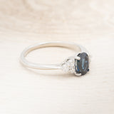 "RHEA" - OVAL LAB-GROWN ALEXANDRITE ENGAGEMENT RING WITH DIAMOND ACCENTS