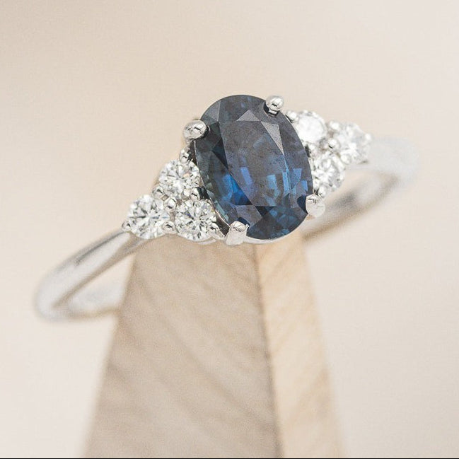 "RHEA" - OVAL LAB-GROWN ALEXANDRITE ENGAGEMENT RING WITH DIAMOND ACCENTS-1