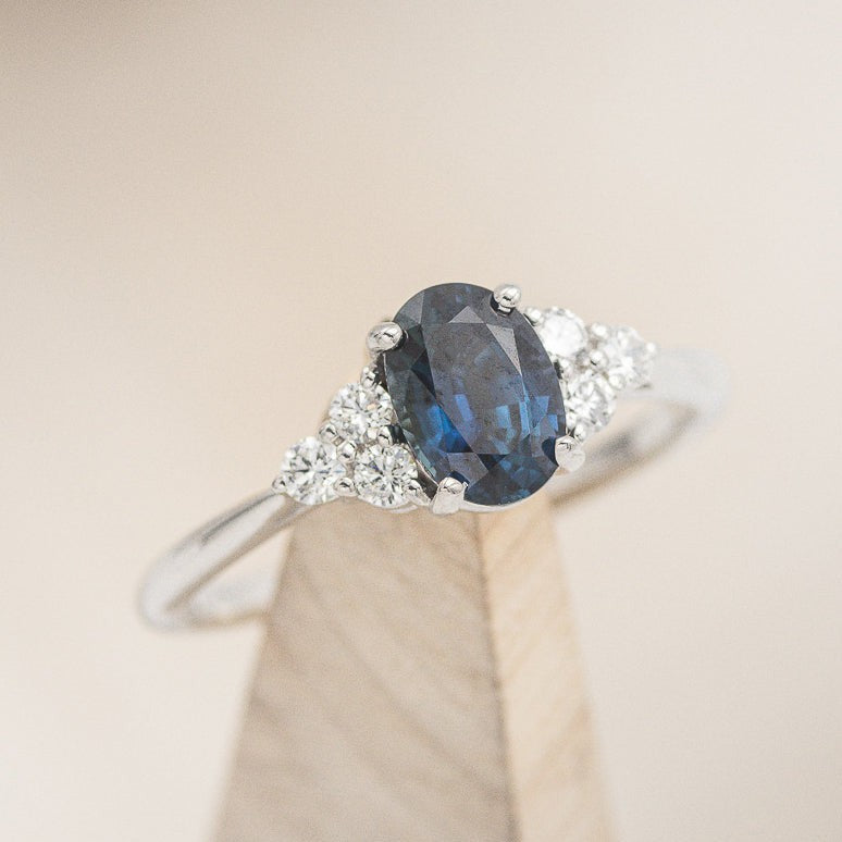 "RHEA" - OVAL LAB-GROWN ALEXANDRITE ENGAGEMENT RING WITH DIAMOND ACCENTS-1