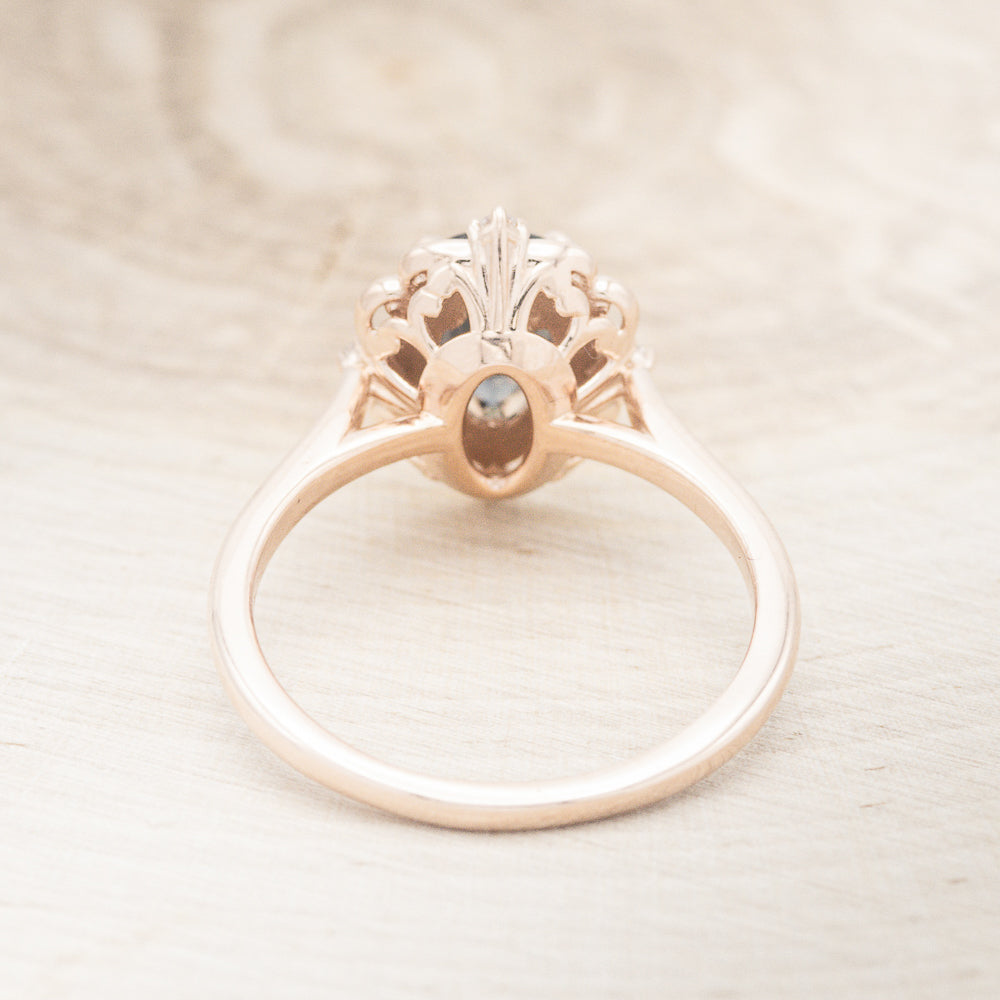 "VERA" - PEAR SHAPED LAB-GROWN ALEXANDRITE ENGAGEMENT RING WITH DIAMOND ACCENTS-12