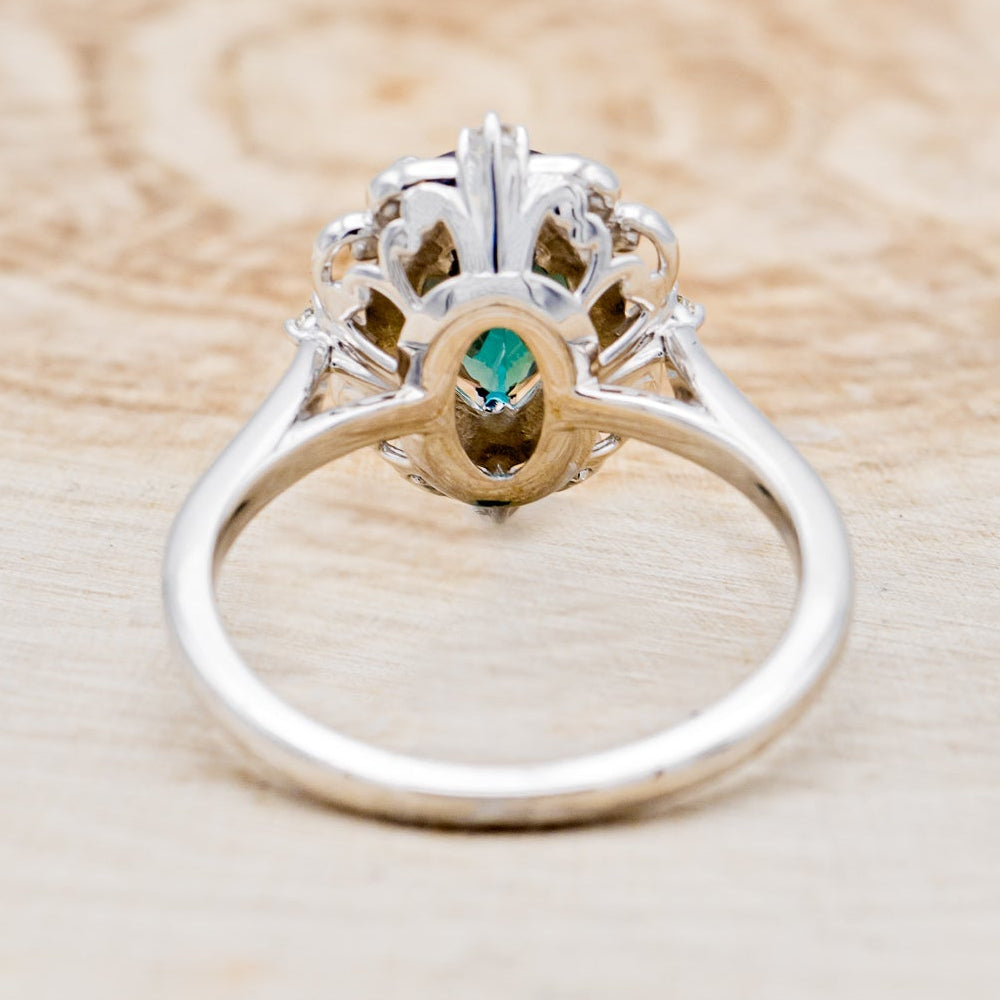 "VERA" - PEAR SHAPED LAB-GROWN ALEXANDRITE ENGAGEMENT RING WITH DIAMOND ACCENTS-6