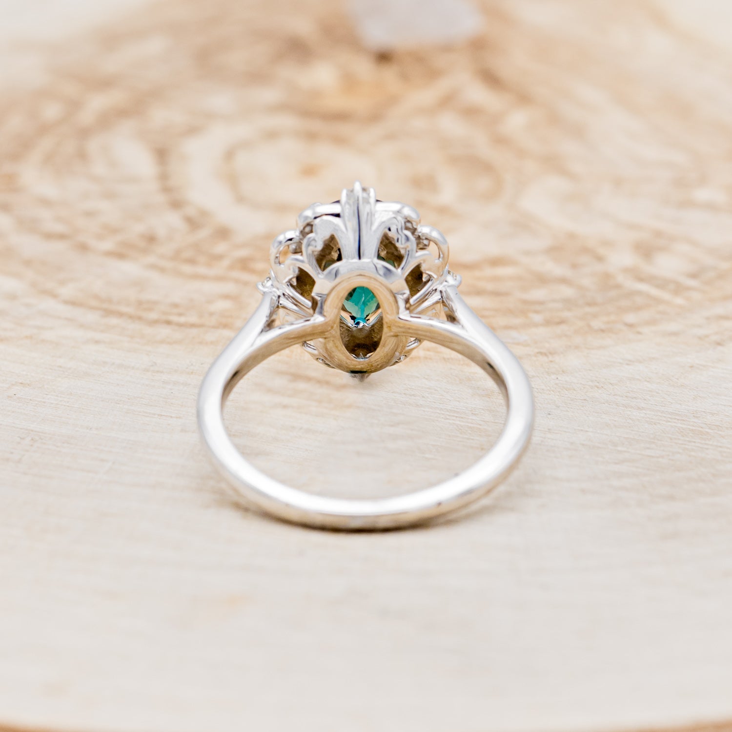 "VERA" - PEAR SHAPED LAB-GROWN ALEXANDRITE ENGAGEMENT RING WITH DIAMOND ACCENTS-6