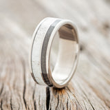 "RAPTOR" - ELK ANTLER & PYRITE WEDDING BAND - READY TO SHIP-1