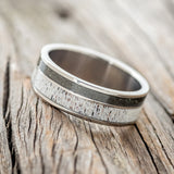 "RAPTOR" - ELK ANTLER & PYRITE WEDDING BAND - READY TO SHIP-2