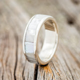 "RAINIER" - MOTHER OF PEARL WEDDING RING FEATURING A 14K GOLD BAND