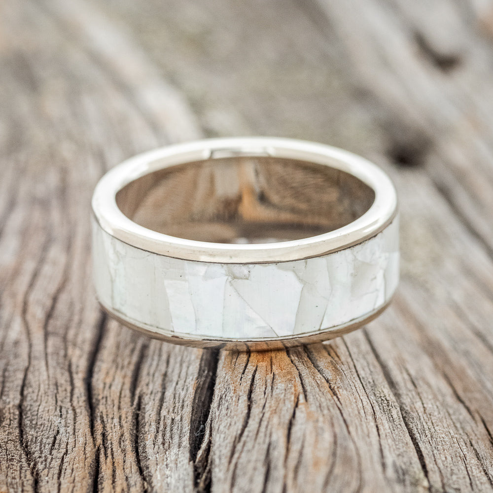 "RAINIER" - MOTHER OF PEARL WEDDING RING-3