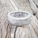 "VERTIGO" - ELK ANTLER WEDDING RING FEATURING AN ELK ANTLER LINING - READY TO SHIP-4