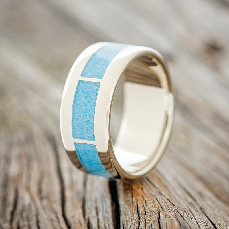 "THOR" - TURQUOISE WEDDING RING FEATURING A 14K GOLD BAND