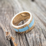 "THOR" - TURQUOISE WEDDING RING FEATURING A 14K GOLD BAND