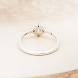 "STARLA" - ROUND CUT DIAMOND ENGAGEMENT RING WITH STARBURST DIAMOND HALO - READY TO SHIP