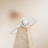 "STARLA" - ROUND CUT DIAMOND ENGAGEMENT RING WITH STARBURST DIAMOND HALO-13