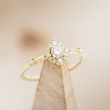 "STARLA" - ROUND CUT DIAMOND ENGAGEMENT RING WITH STARBURST DIAMOND HALO-7