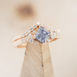 Blue Moissanite Engagement Ring With Tracer - Staghead Designs