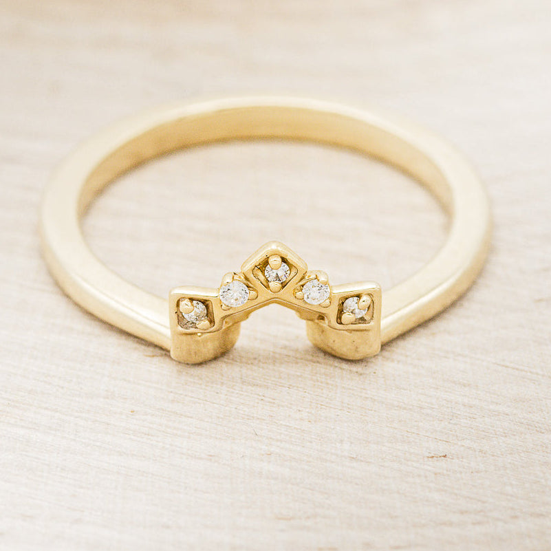 "CLEOPATRA" - 14K GOLD DIAMOND TRACER WEDDING BAND-4