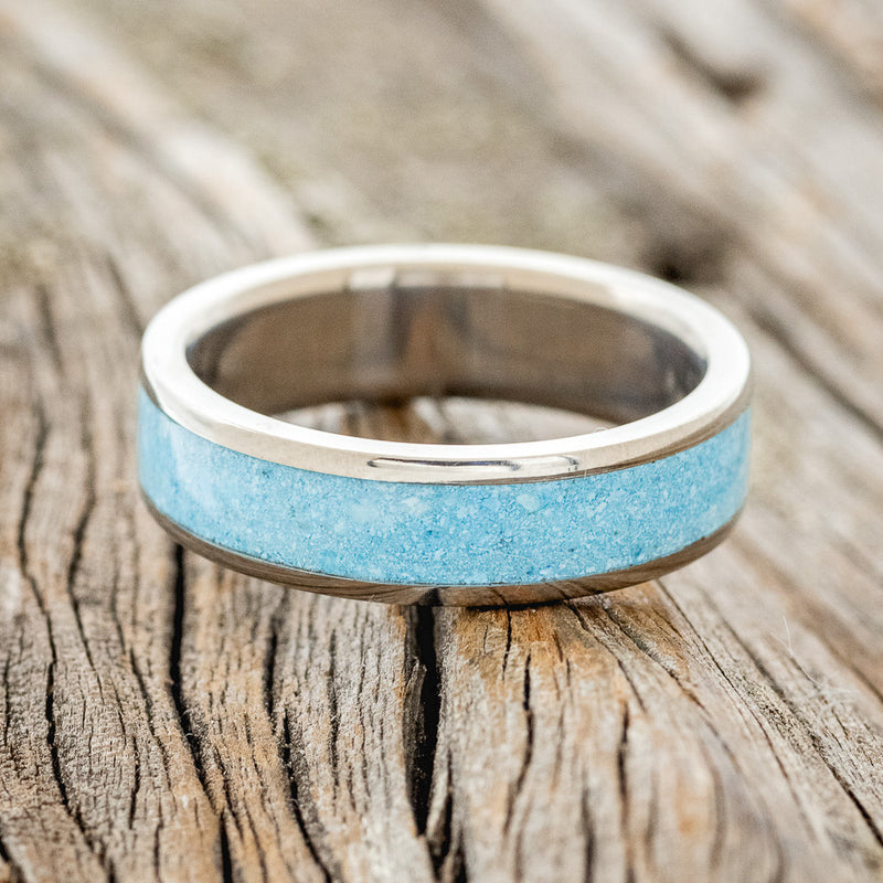 "RAINIER" - TURQUOISE WEDDING BAND - READY TO SHIP-3