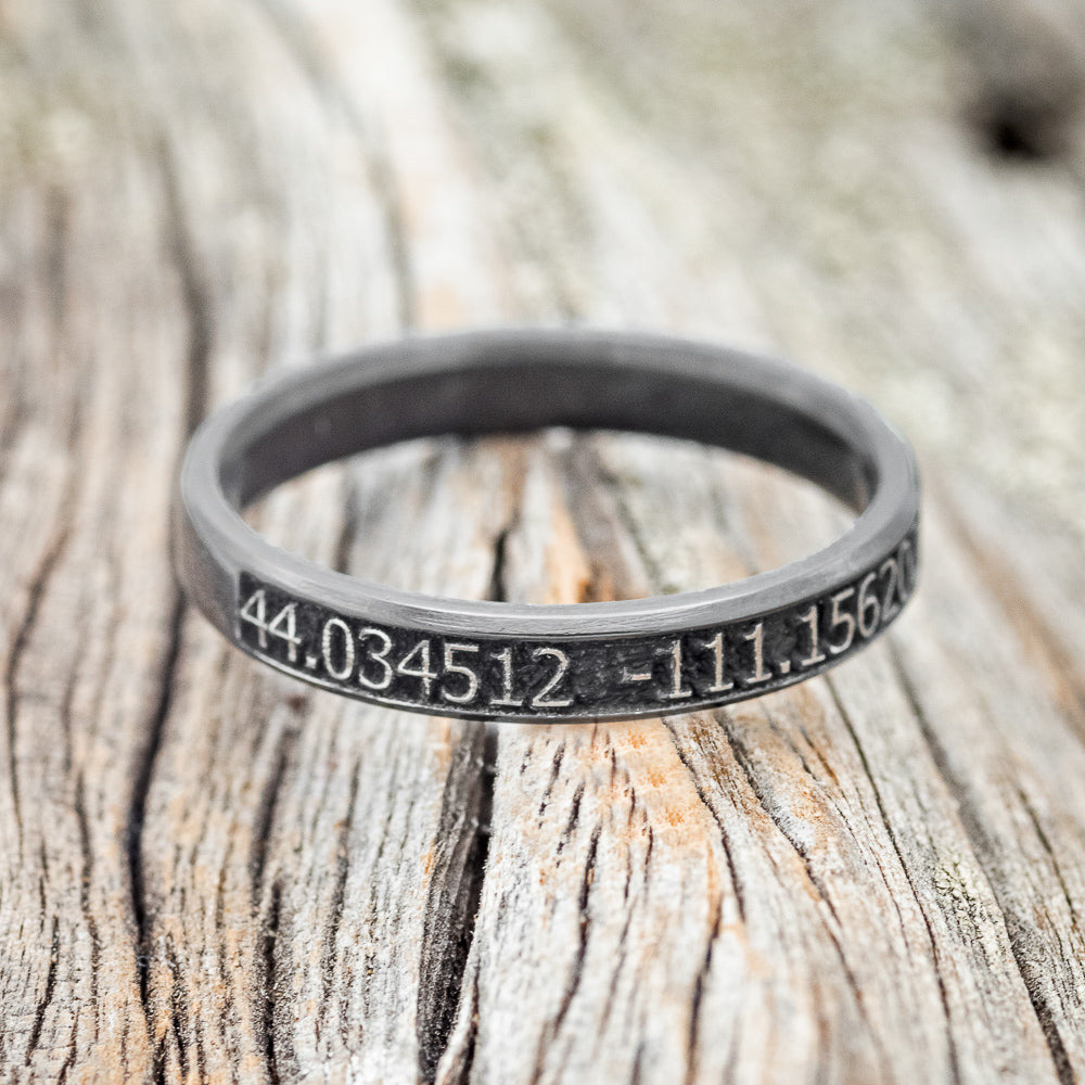 "PATH FINDER" - CUSTOM EMBOSSED COORDINATES STACKING BAND-4