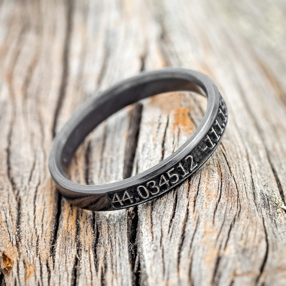 "PATH FINDER" - CUSTOM EMBOSSED COORDINATES STACKING BAND-3