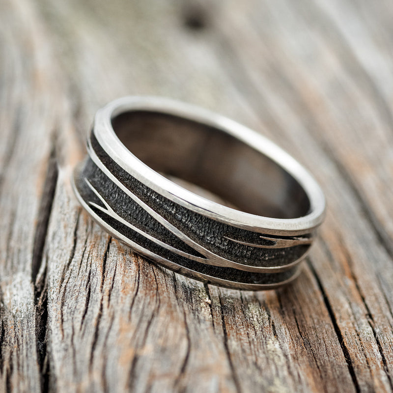 "LEGACY" - CHANNEL EMBOSSED BRANCHES WEDDING BAND