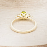 "PELE" - ROUND CUT PERIDOT ENGAGEMENT RING WITH DIAMOND ACCENTS